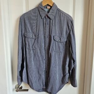 45rpm (Japanese Designer) - Stripe Button Down Shirt - size 3 - Blue and White